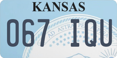 KS license plate 067IQU