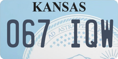 KS license plate 067IQW