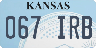 KS license plate 067IRB