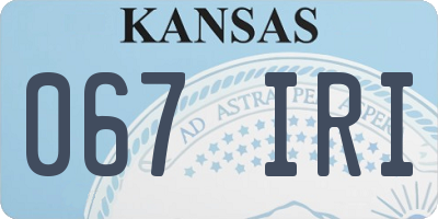 KS license plate 067IRI
