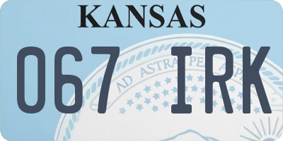 KS license plate 067IRK