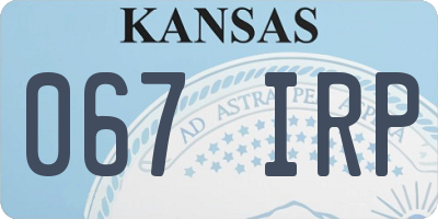 KS license plate 067IRP