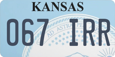 KS license plate 067IRR