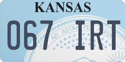 KS license plate 067IRT