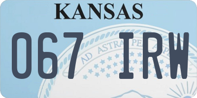KS license plate 067IRW