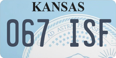 KS license plate 067ISF