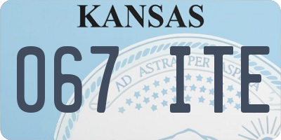 KS license plate 067ITE