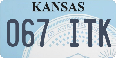 KS license plate 067ITK