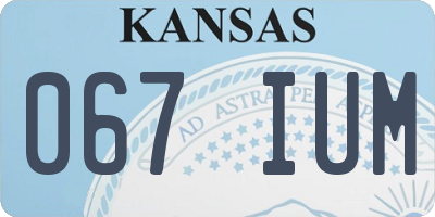 KS license plate 067IUM