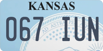 KS license plate 067IUN