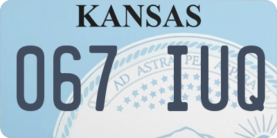 KS license plate 067IUQ