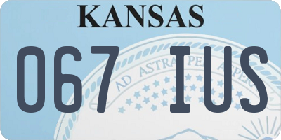KS license plate 067IUS