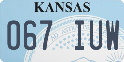 KS license plate 067IUW