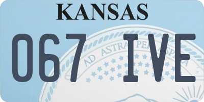 KS license plate 067IVE