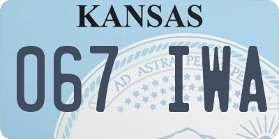 KS license plate 067IWA