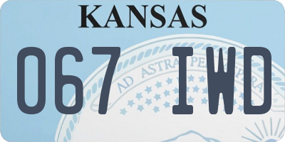KS license plate 067IWD