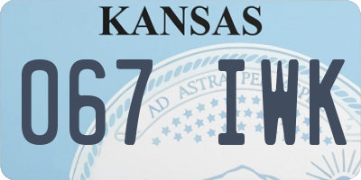 KS license plate 067IWK