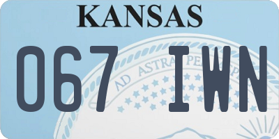 KS license plate 067IWN