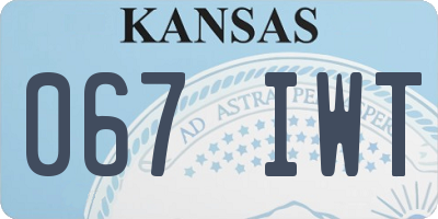 KS license plate 067IWT