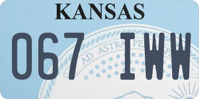 KS license plate 067IWW