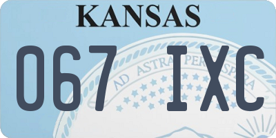 KS license plate 067IXC