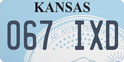 KS license plate 067IXD