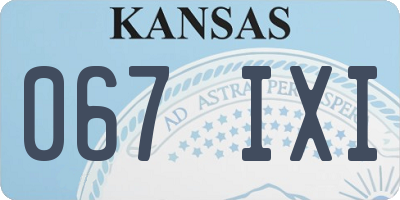 KS license plate 067IXI