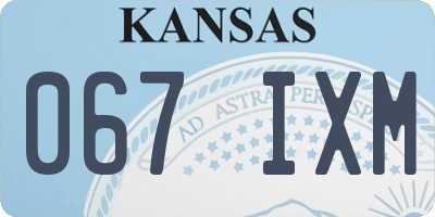 KS license plate 067IXM
