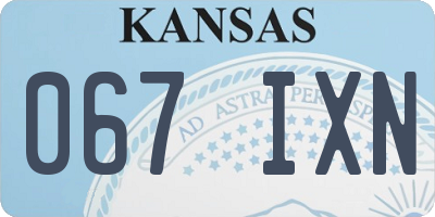 KS license plate 067IXN