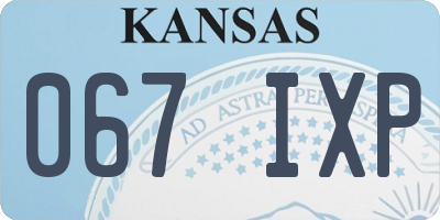KS license plate 067IXP