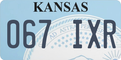 KS license plate 067IXR