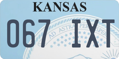 KS license plate 067IXT
