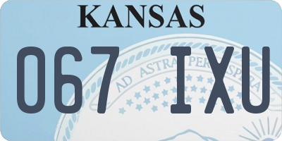 KS license plate 067IXU