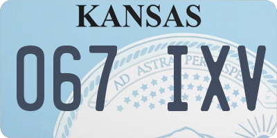 KS license plate 067IXV