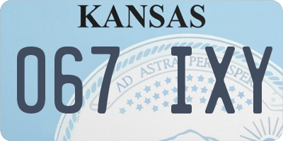 KS license plate 067IXY