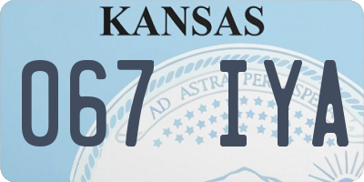 KS license plate 067IYA