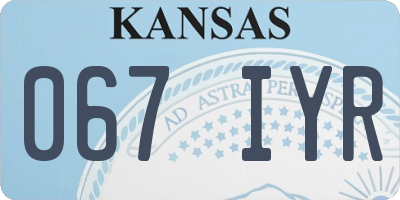 KS license plate 067IYR