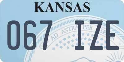 KS license plate 067IZE