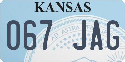 KS license plate 067JAG