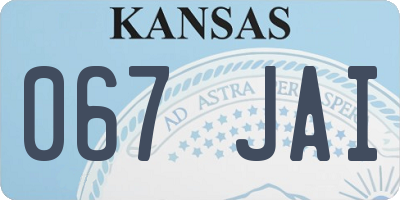 KS license plate 067JAI