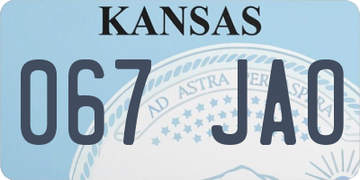 KS license plate 067JAO