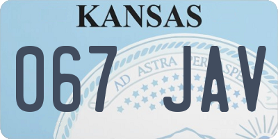 KS license plate 067JAV