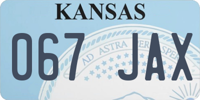 KS license plate 067JAX