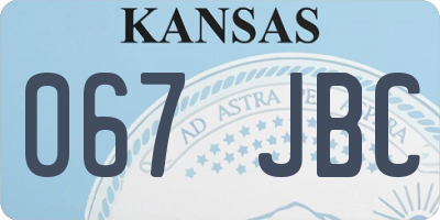 KS license plate 067JBC