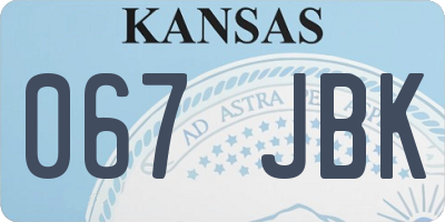 KS license plate 067JBK