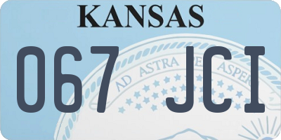 KS license plate 067JCI
