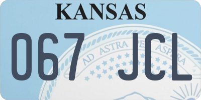 KS license plate 067JCL