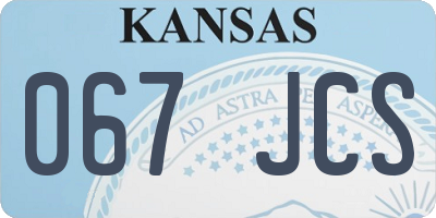 KS license plate 067JCS