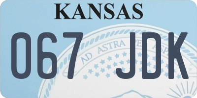 KS license plate 067JDK