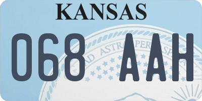 KS license plate 068AAH